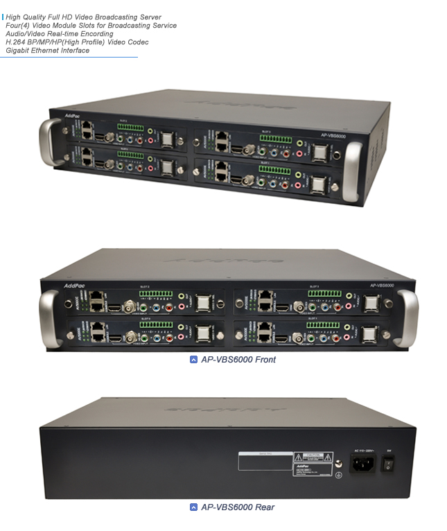 AP-VBS6000 HD Broadcasting Media Server | AddPac