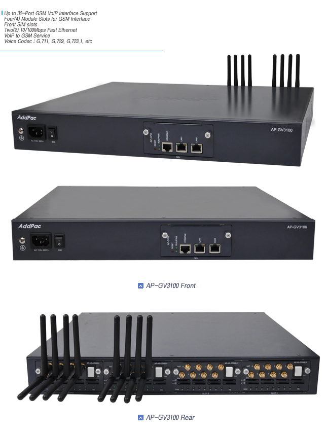 AP-GV3100 GSM VoIP Gateway  | AddPac