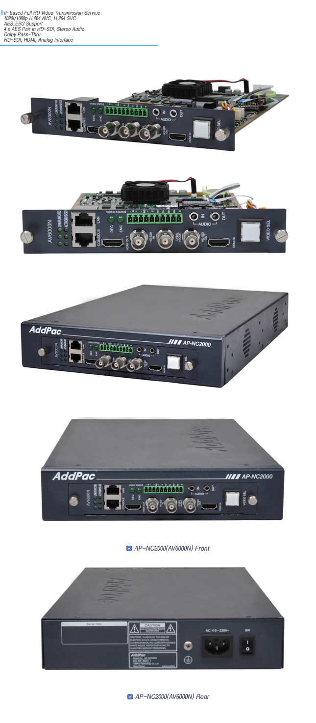 AP-NC2000(AV6000N)  FULL HD Video Codec   | AddPac