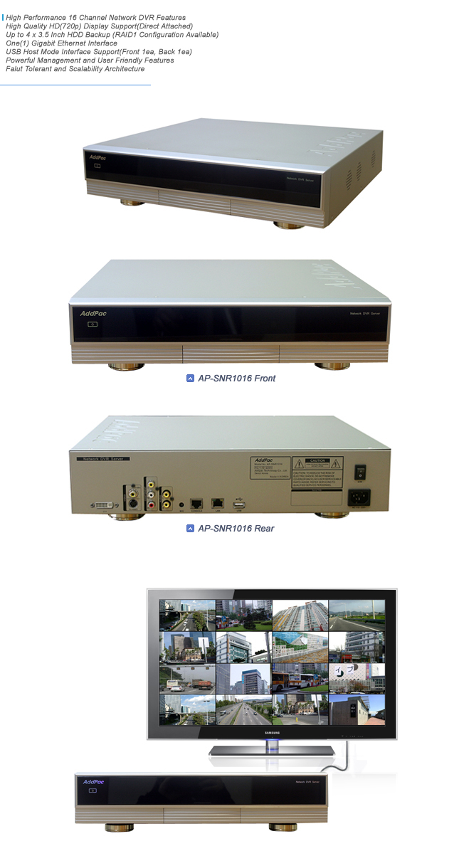 AP-SNR1016 Standalone Network DVR | AddPac