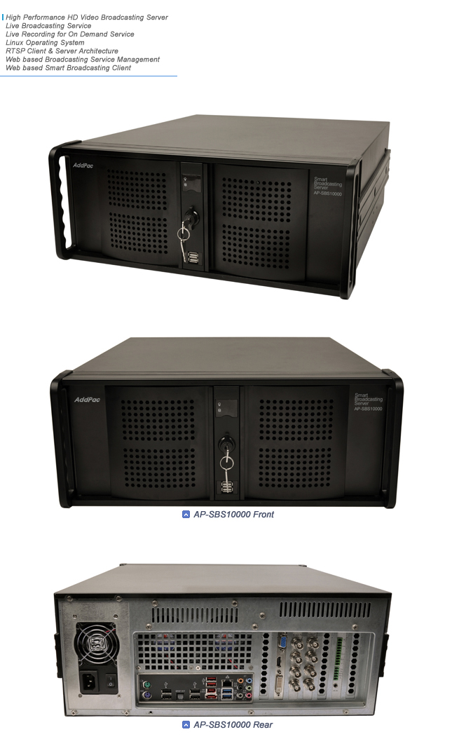 AP-SBS10000 HD Video Broadcasting Server  | AddPac