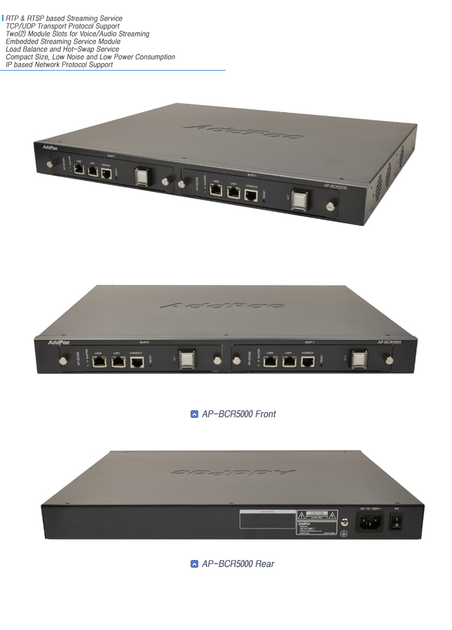 AP-BCR5000 IP Audio Broadcasting  | AddPac