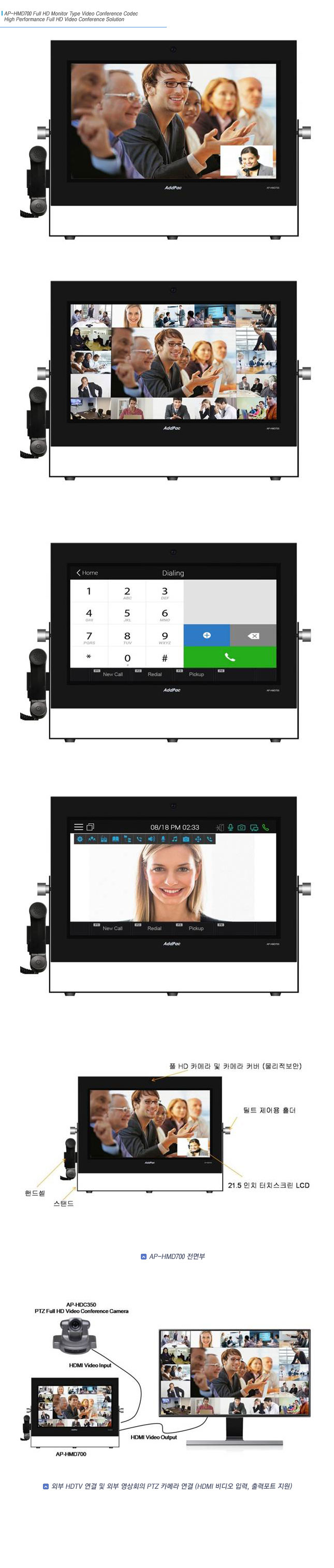 AP-HMD700 모니터형 풀 HD 화상회의 장비 | AddPac