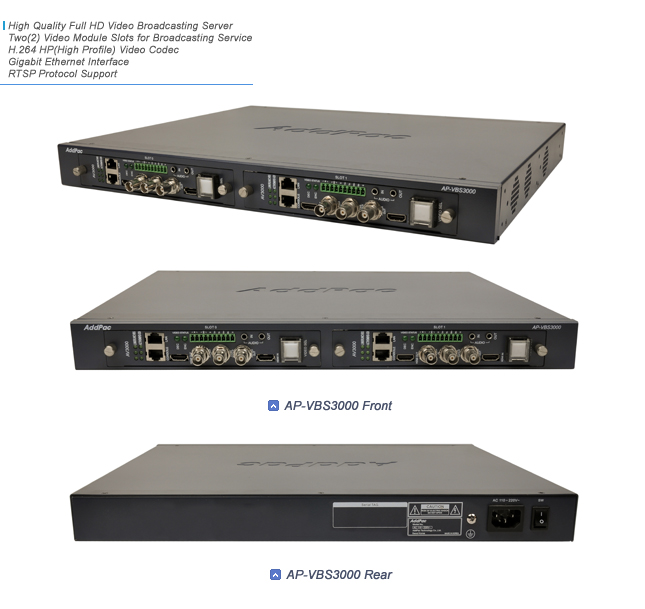 AP-VBS3000 HD 비디오 방송 미디어 서버 | AddPac