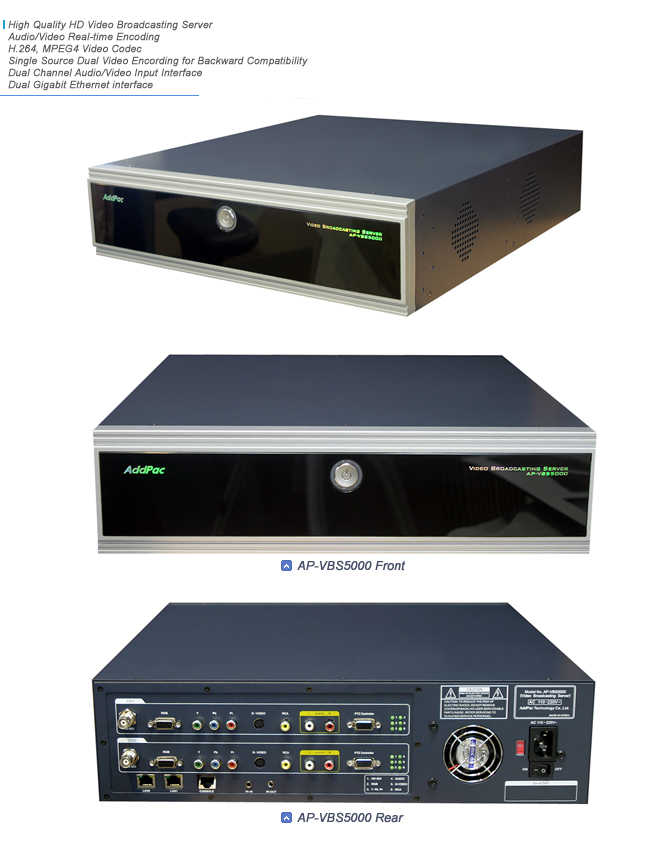 AP-VBS5000 HD 비디오 방송 미디어 서버 | AddPac