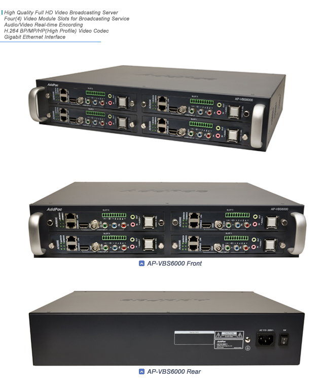 AP-VBS6000 HD 비디오 방송 미디어 서버 | AddPac