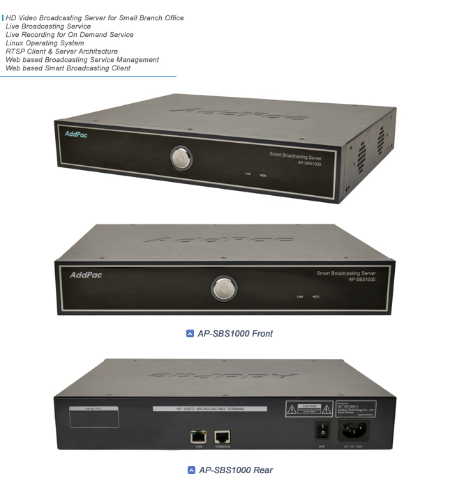 AP-SBS1000 HD  Broadcasting  | AddPac