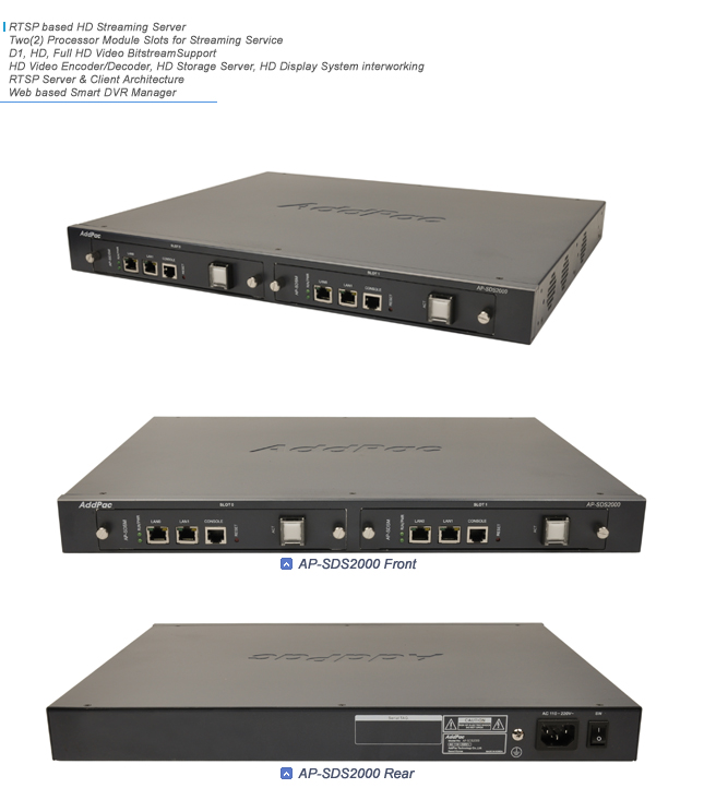 AP-SDS2000 HD Streaming Server | AddPac