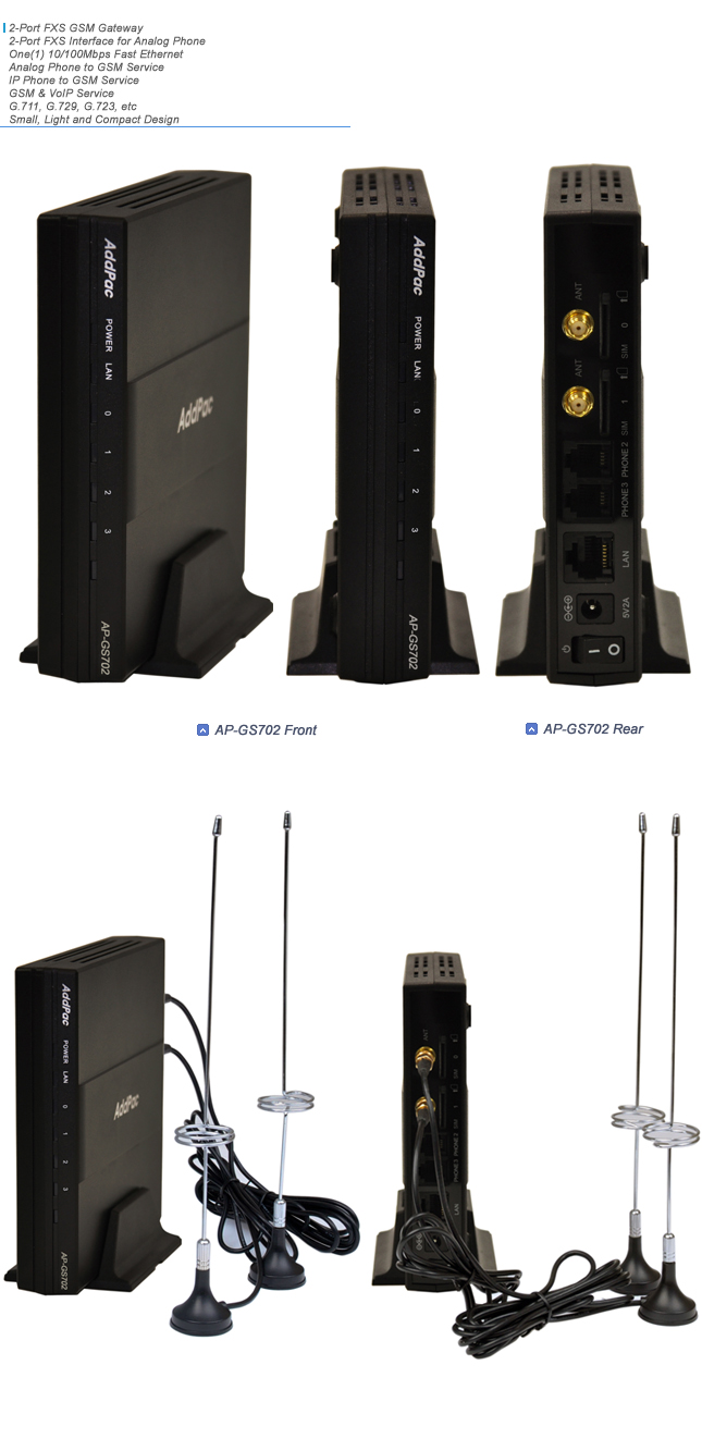 AP-GS702 GSM SOHO Gateway   | AddPac