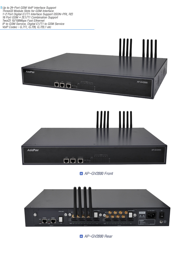 AP-GV2000 GSM VoIP Gateway  | AddPac