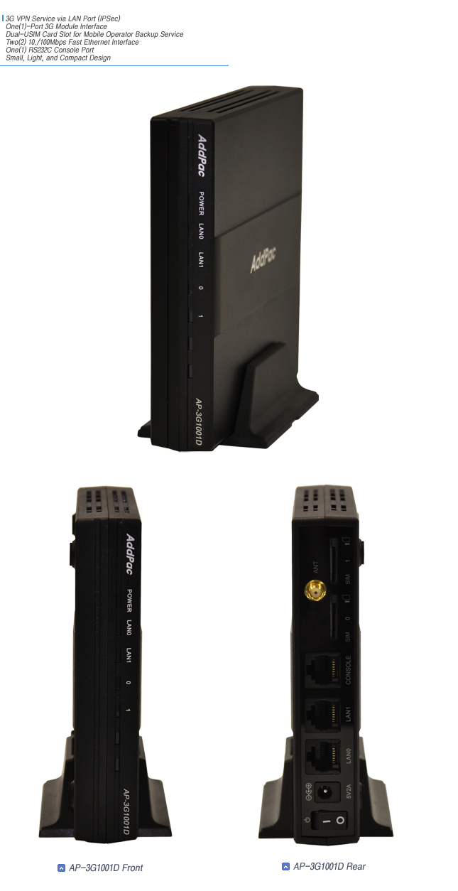 AP-3GR1001D 3G UMTS Router  | AddPac